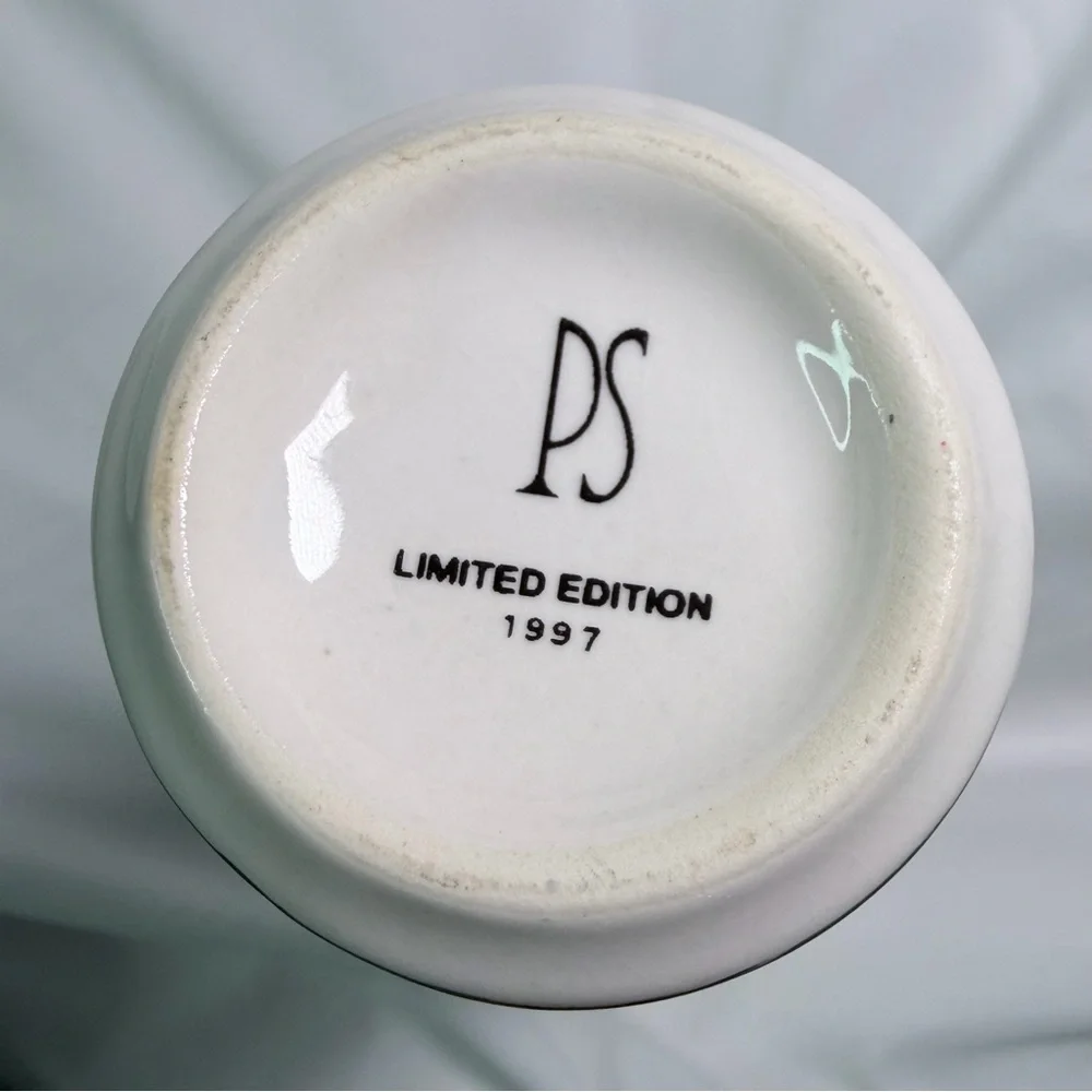 Vintage Porcelain Ivory 1997 Paul Sebastian Limited Edition Retro Bud Vase Decor